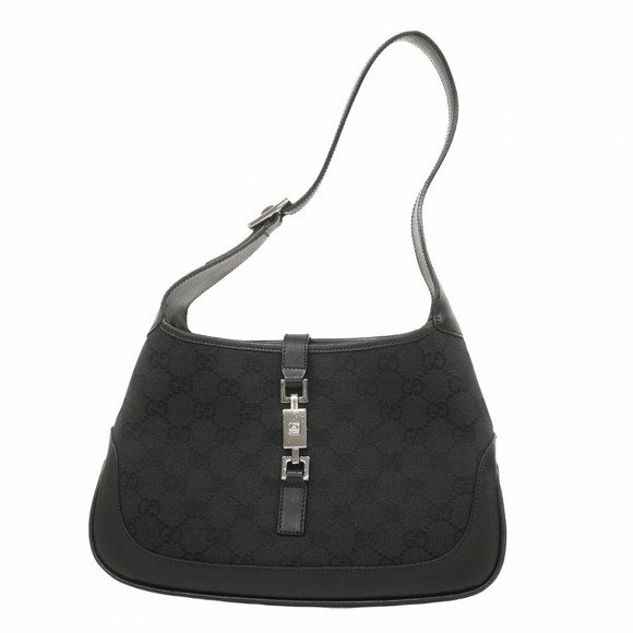 Gucci Black Jackie Bag Shoulder GG Canvas - Picture 1 of 9